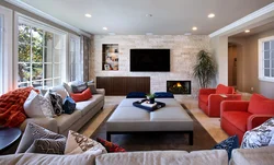 Caramel living room photo