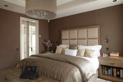 Coffee color in the bedroom interior