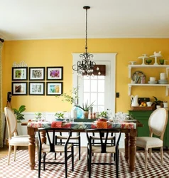 Lemon walls in the kitchen photo