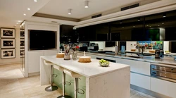 Kitchen Design With White Tv
