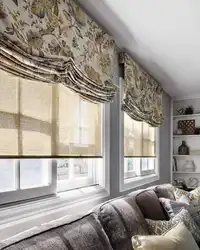 Roman blinds in the apartment photo