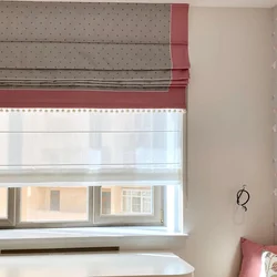 Roman blinds in the apartment photo