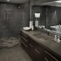 Gray sink in the bathroom interior