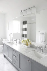 Gray sink in the bathroom interior