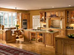 Solid oak kitchen in the interior