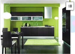 Black green kitchen design