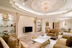 Plasterboard living room design photo