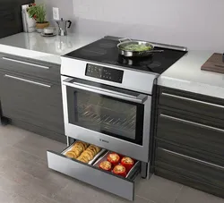 Electric stove in the kitchen interior