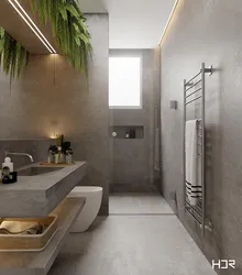 Дызайн ваннай сцяны бетон
