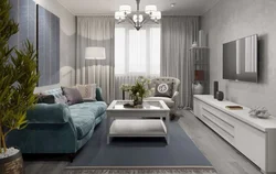 Living room design gray gold
