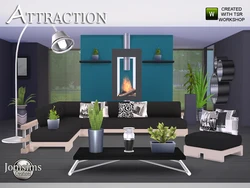 Sims 4 дизайнындағы қонақ бөлмесі