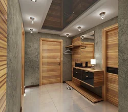 Wood in hallway interior design