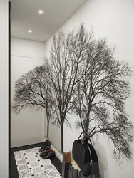 Koridorun daxili dizaynında ağac