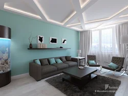 Gray turquoise living room design