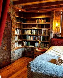 Спальня з кнігамі дызайн