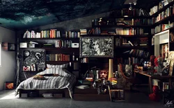 Bedroom With Books Design