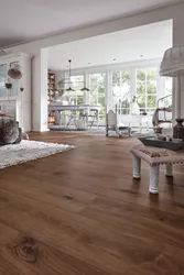 Wooden floor in the interior of the apartment photo