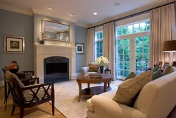 Living room design with french window