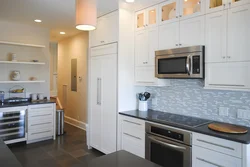 White Kitchen Beige Refrigerator Design