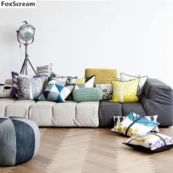 Pillows in the living room interior photo