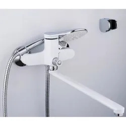 White faucet in the bathroom photo