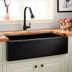Kitchen Design With Black Faucet