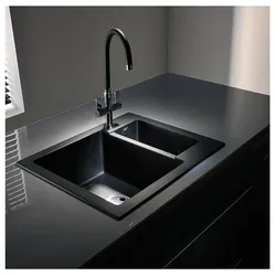 Kitchen design with black faucet