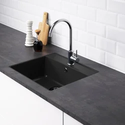 Kitchen design with black faucet