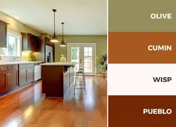 Kitchen wall color photo if brown