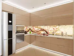 Kitchen interior beige ceiling