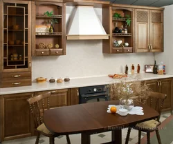 Kitchen design with brown table