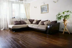 Living room with dark laminate photo