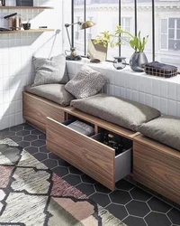 Couch in kitchen design
