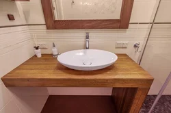 Ванны с деревянной столешницей фото