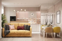 Beige sofa for the kitchen photo