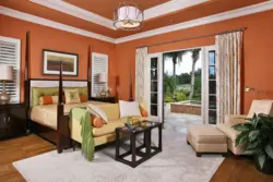 Orange Green Living Room Interior