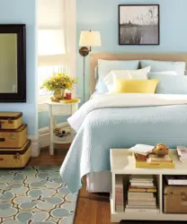 Furniture of different colors in the bedroom interior