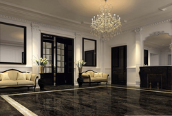 Marble-effect porcelain tiles in the living room photo