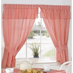Curtains for the kitchen with tiebacks photo