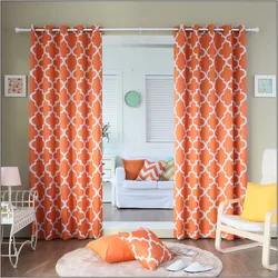 Curtains for living room orange photo