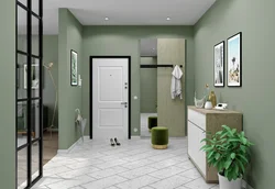 Hallway in olive color photo