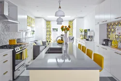 Kitchen in gray and yellow photo