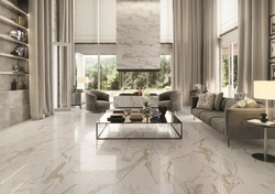 Marble effect tiles in the living room photo