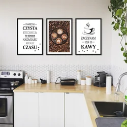 Posters in the kitchen in the interior photo