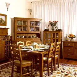 Antique buffet in the living room interior