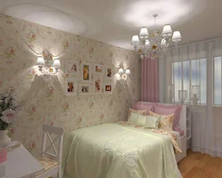 Floral bedroom interior