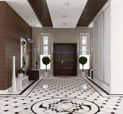 Porcelain tiles on the walls in the hallway photo