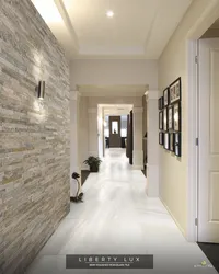 Porcelain tiles on the walls in the hallway photo