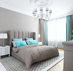 Brown Turquoise Bedroom Design