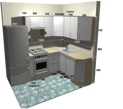 Location of the refrigerator and stove in the kitchen photo